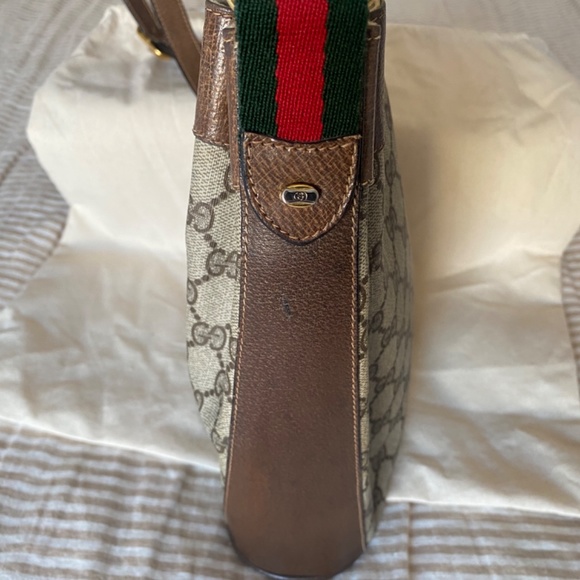 Authentic Gucci Vintage GG Web Supreme Coated Canvas Bucket Bag Shoulder Bag - Picture 4 of 12